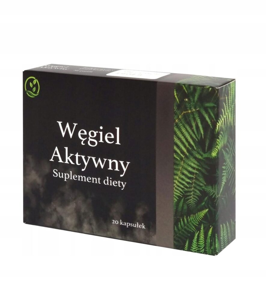 Węgiel Aktywny 150 mg – Powerful Activated Charcoal Digestive Support – 20 Capsules