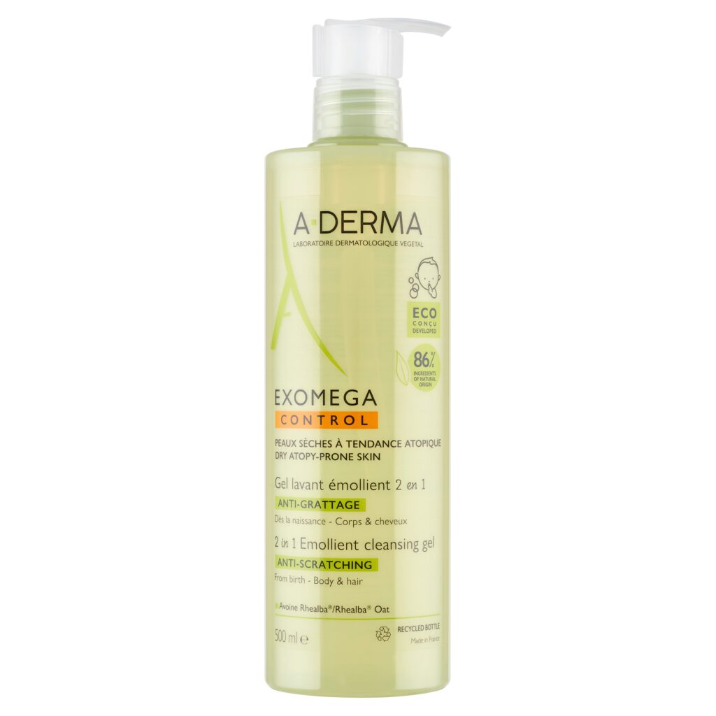 A-Derma Exomega Control – 2in1 Emollient Cleansing Gel – 500 ml