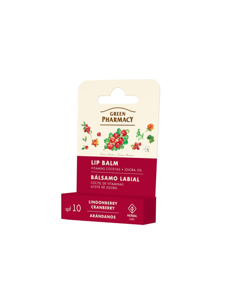 Green Pharmacy Lip Balm – Lingonberry & Cranberry (Vitamin Cocktail + Jojoba Oil) – 3.6 g
