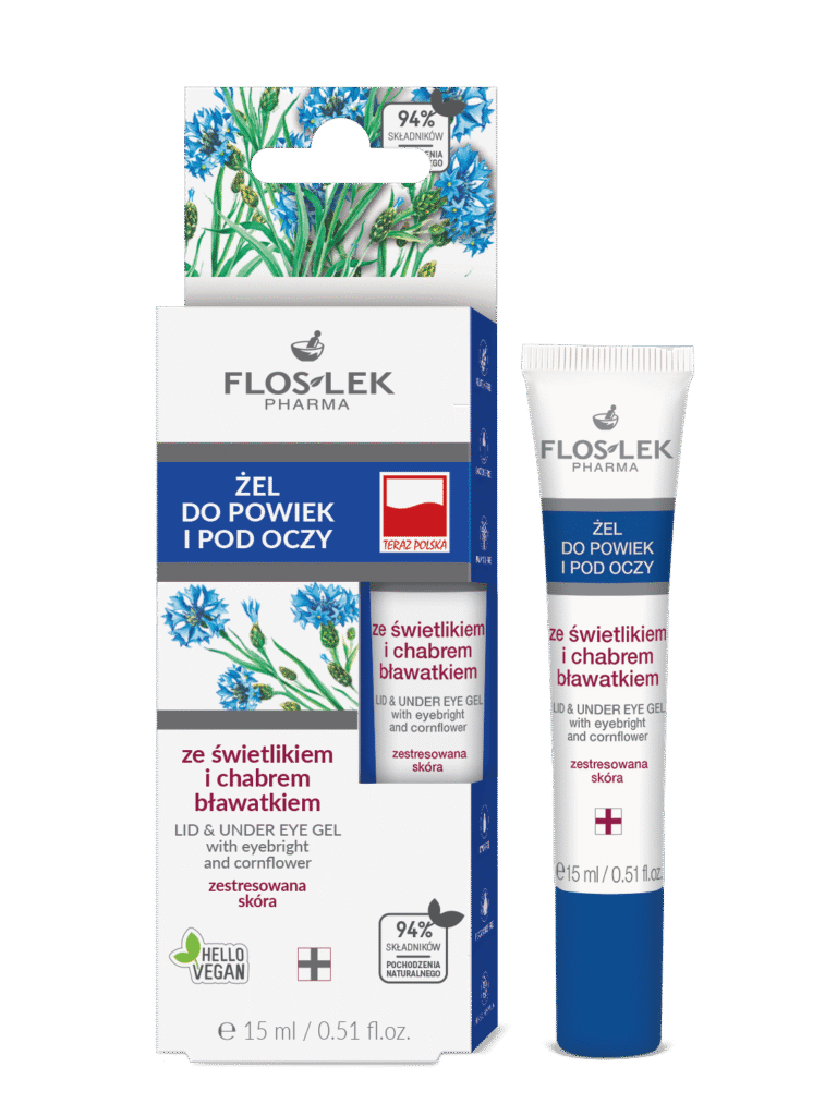 Floslek Soothing Eyelid & Under‑Eye Gel with Eyebright & Cornflower – 15 ml