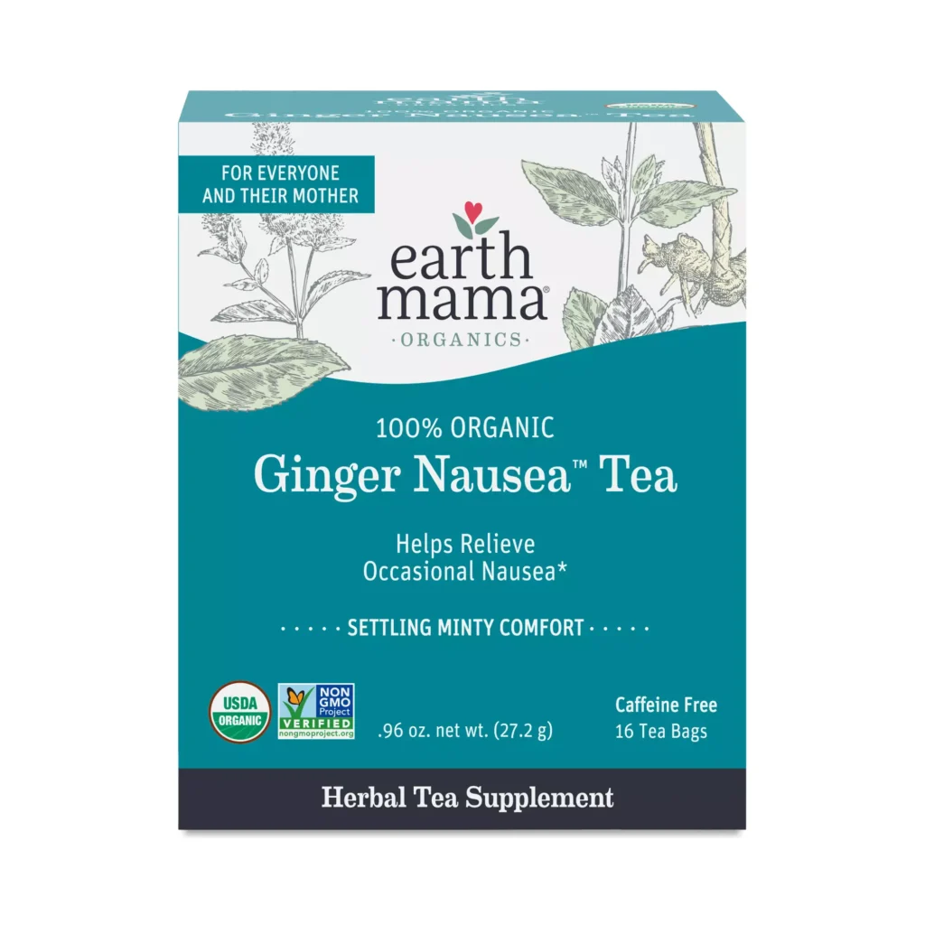 Earth Mama Organic Ginger Nausea Tea – 16 Tea Bags