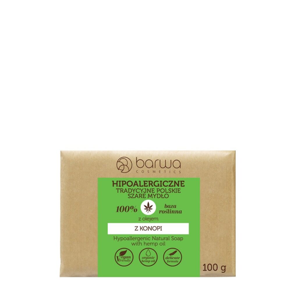 Barwa Cosmetics Hypoallergenic Traditional Polish Gray Soap with Hemp Oil – 100g