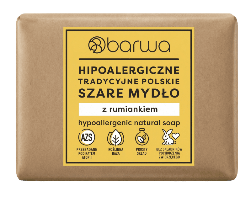 Barwa Cosmetics Hypoallergenic Traditional Polish Gray Soap with Chamomile – 100g