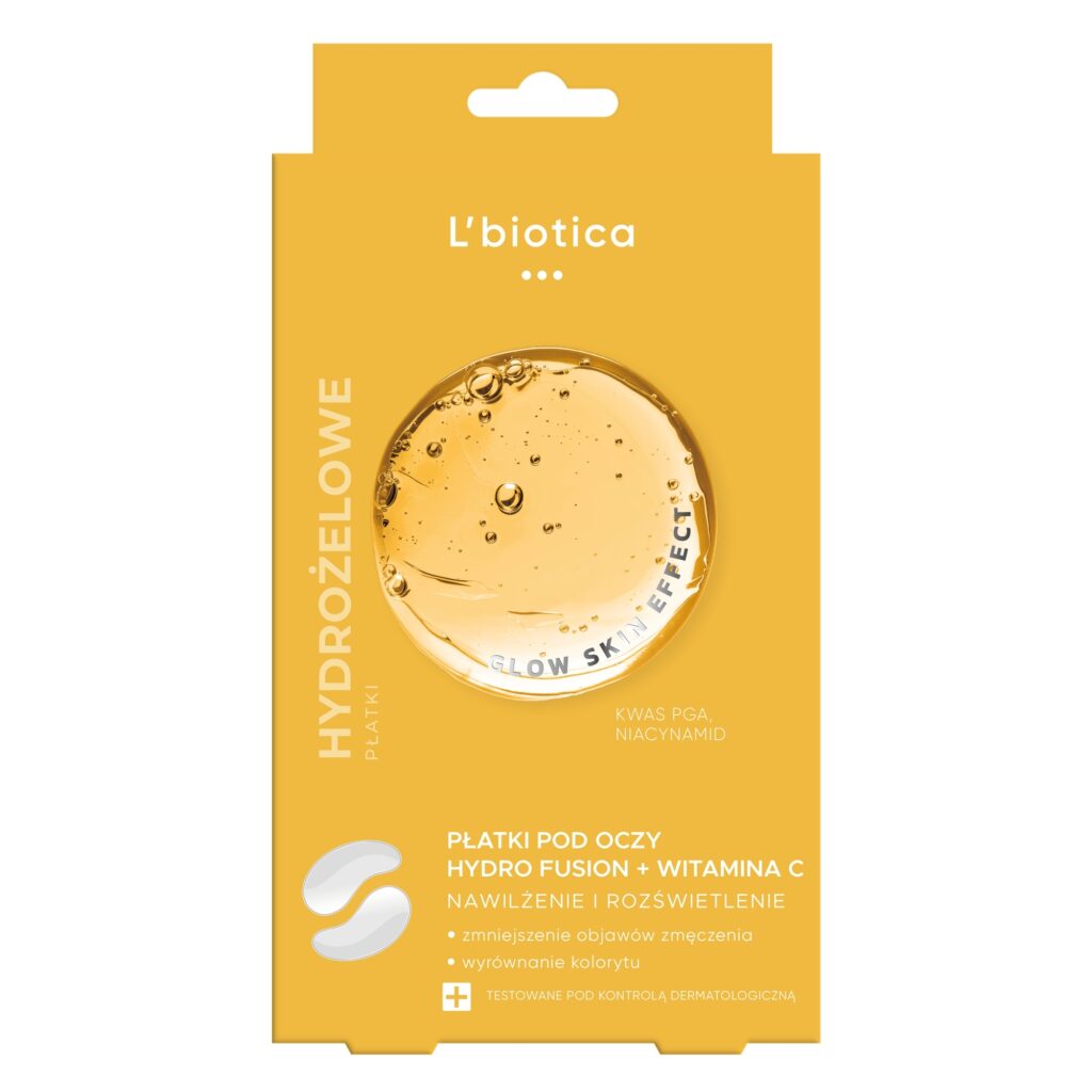 L'Biotica – PGA HYDRO FUSION + VITAMIN C – Moisturizing & Brightening Hydrogel Eye Pads – 1 pair