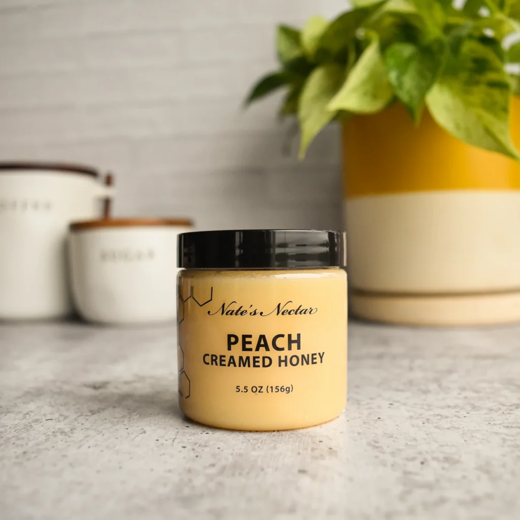 Nate's Nectar Peach Creamed Honey – 5.5 OZ (156g)
