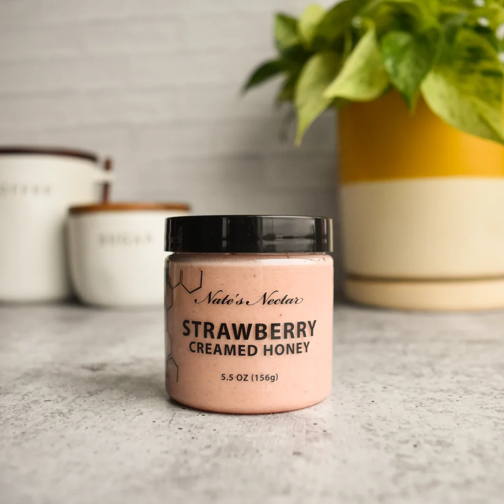 Nate's Nectar Strawberry Creamed Honey – 5.5 OZ (156g)