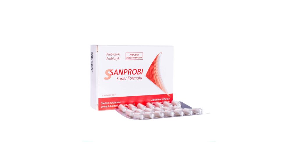 Sanprobi Super Formula – Advanced Probiotic + Prebiotic Synbiotic Support – 40 Capsules