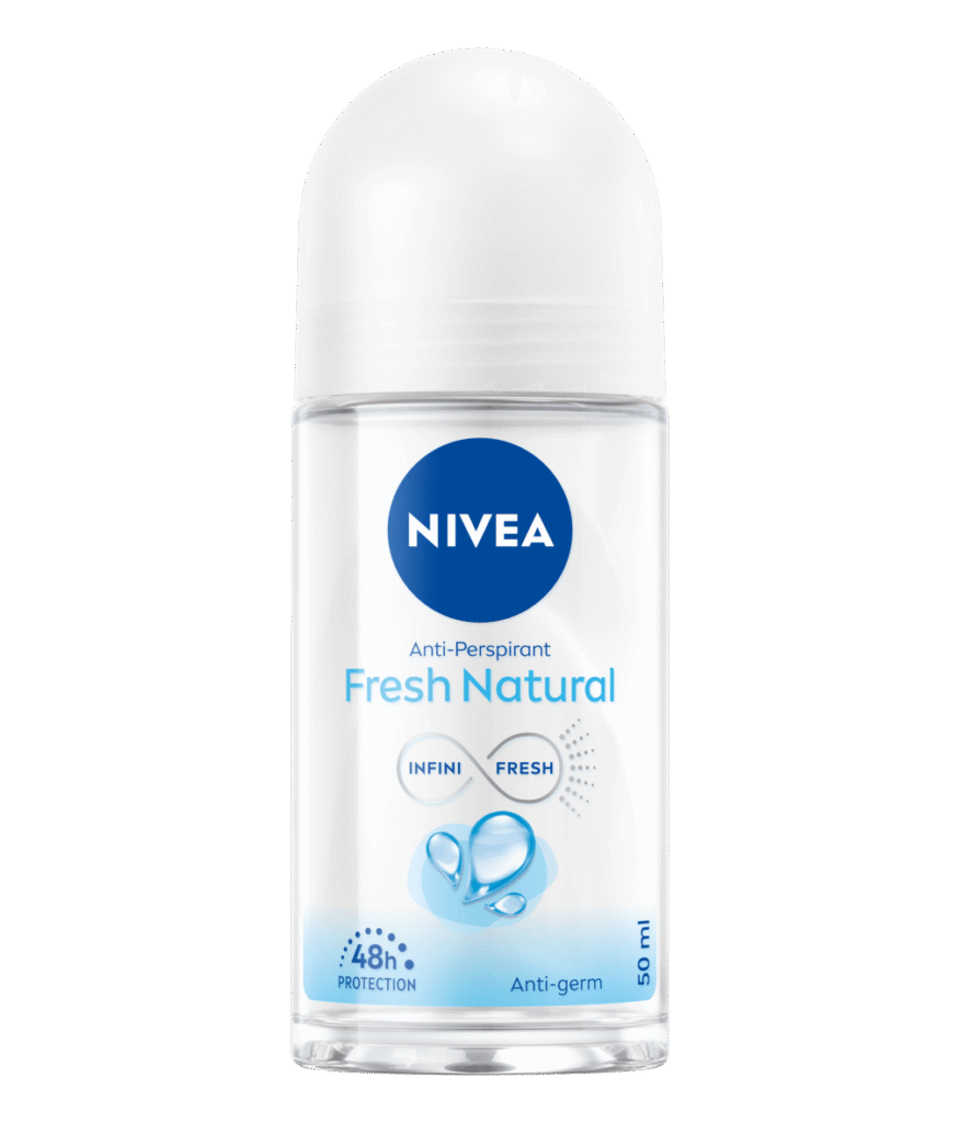 NIVEA Fresh Natural Anti-Perspirant Roll-On – Long-Lasting 48h Freshness – 50 mL
