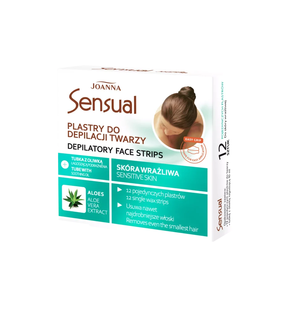Joanna Face Wax Strips for Sensitive Skin – Gentle, Effective Hair Removal – 12 Strips