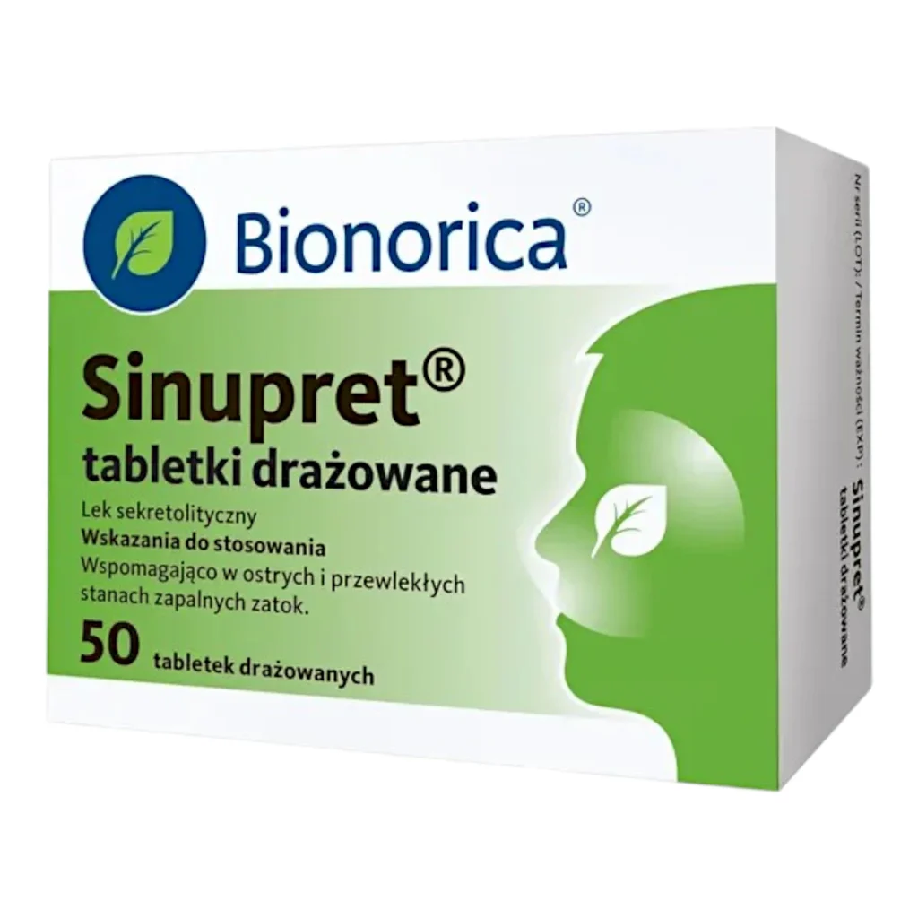 Bionorica Sinupret – Herbal Sinus & Respiratory Support Tablets – 50 Dragees