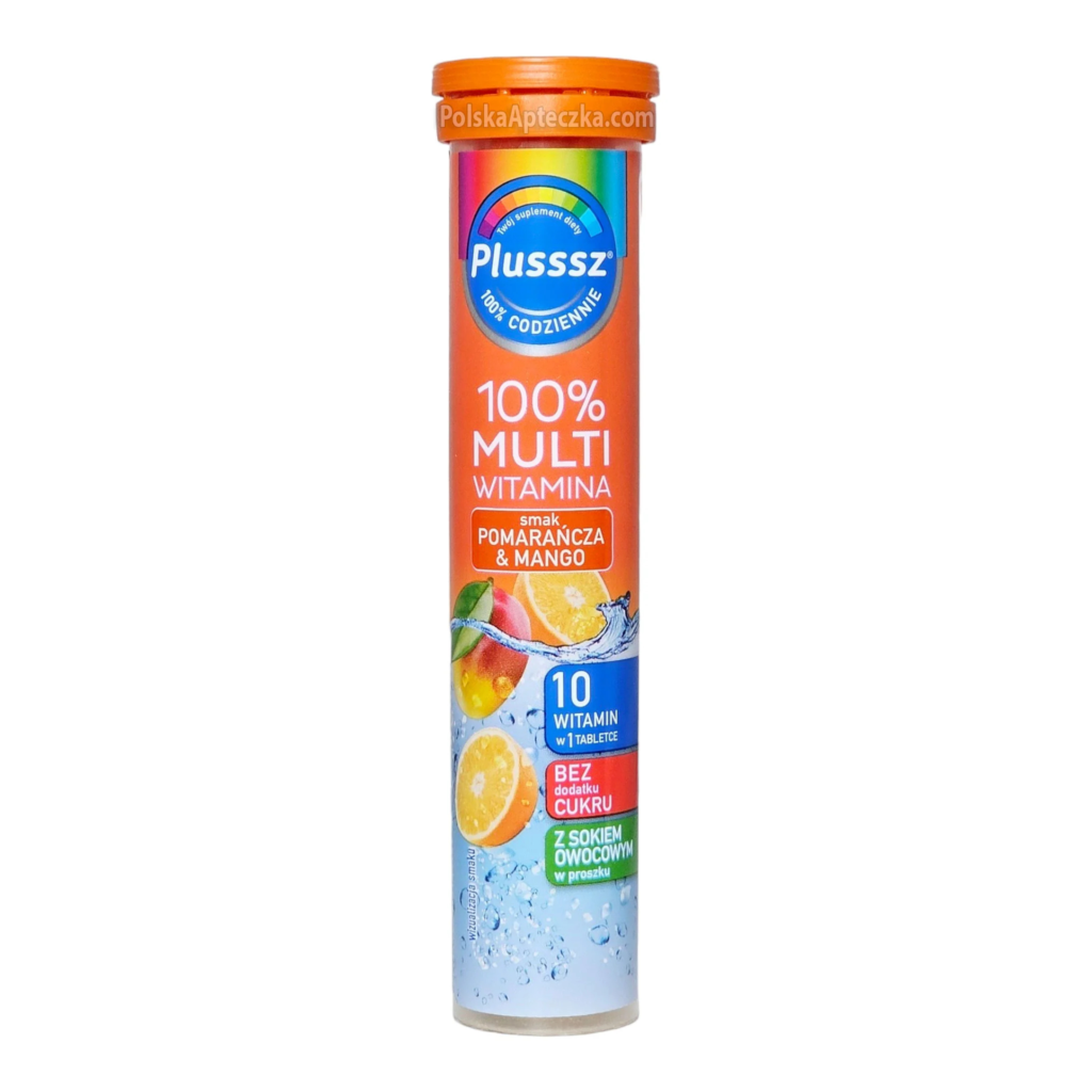 Plusssz 100% Multi Vitamin Orange and Mango – Daily Vitamin Support – 20 Tablets
