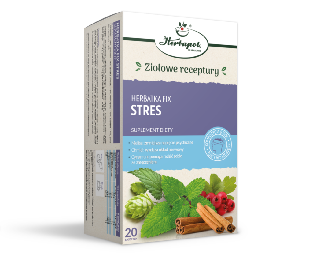 Herbapol Herbal Tea for Stress – Calming Herbal Blend – 20 Tea Bags