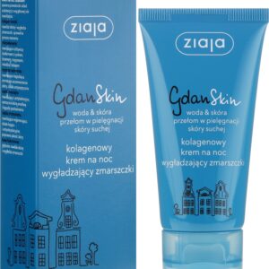Ziaja GdanSkin Collagen Night Cream 50ml anti wrinkle moisturizer. Ziaja GdanSkin kolagenowy krem na noc 50 ml wygładza zmarszczki