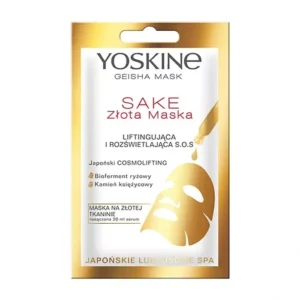 Yoskine Geisha Sake Mask 20ml lifting brightening facial treatment. Yoskine Geisha Maska Sake SOS 20 ml liftingująca rozświetlająca