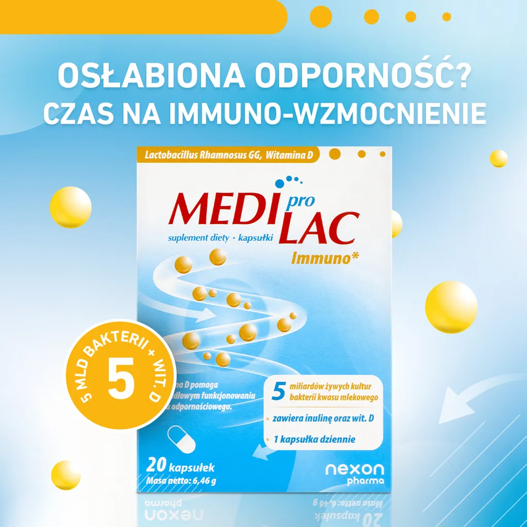 Mediprolac Immuno – Probiotic, Prebiotic & Vitamin D – 20 Capsules - Image 2