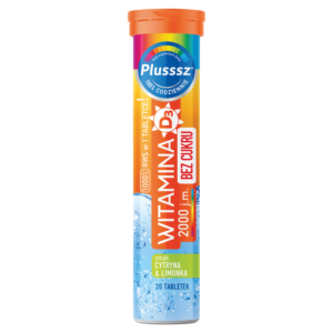 Plusssz Witamina D3 2000 j.m. + K2 – Sugar-Free Effervescent Tablets