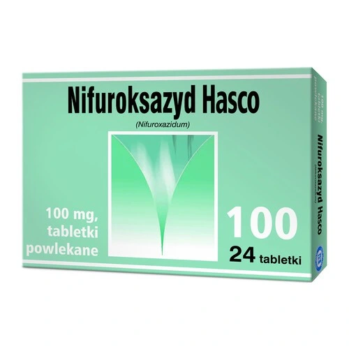 Nifuroksazyd 100 mg – Fast-Acting Intestinal Antibacterial Medicine – 24 Tablets