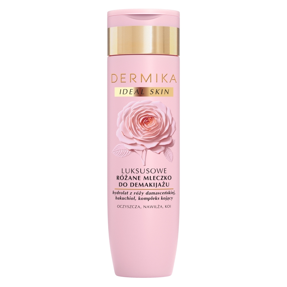 Dermika Ideal Skin Różane Mleczko do Demakijażu – Luxurious 3-Step Rose Cleansing Care - 200 mL
