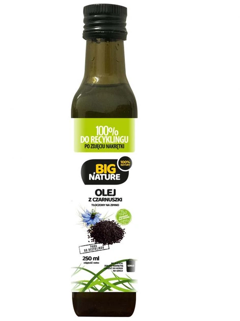 Olej z Czarnuszki Tłoczony na Zimno Big Nature – Naturalny, Aromatyczny Olej 250 ml