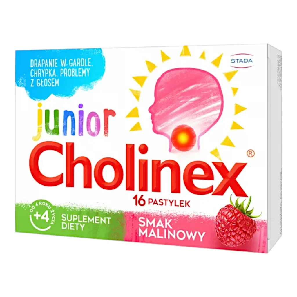 Cholinex Junior – Powerful Herbal Throat Support Lozenges with Vitamin C – 16 Lozenges