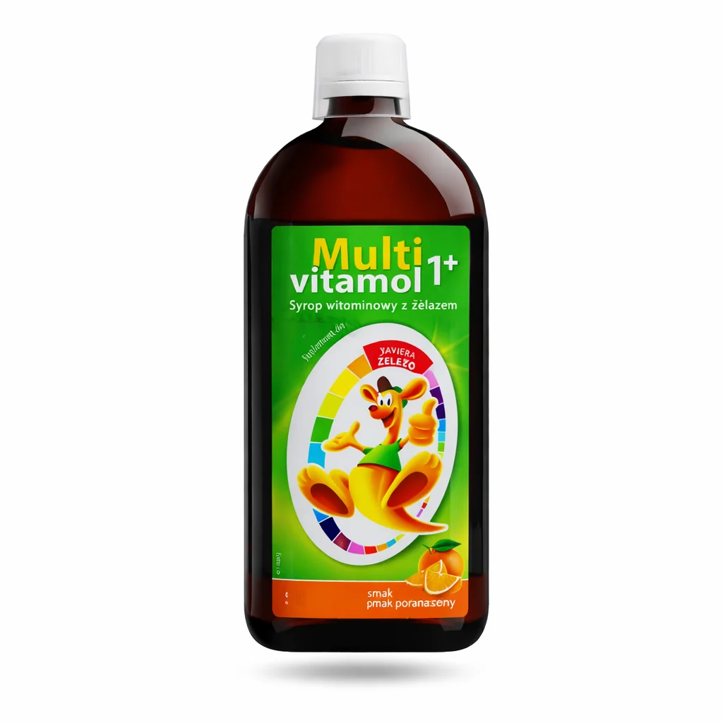 Multivitamol 1+ – Complete Vitamin & Iron Syrup for Children – Orange Flavor – 250 mL