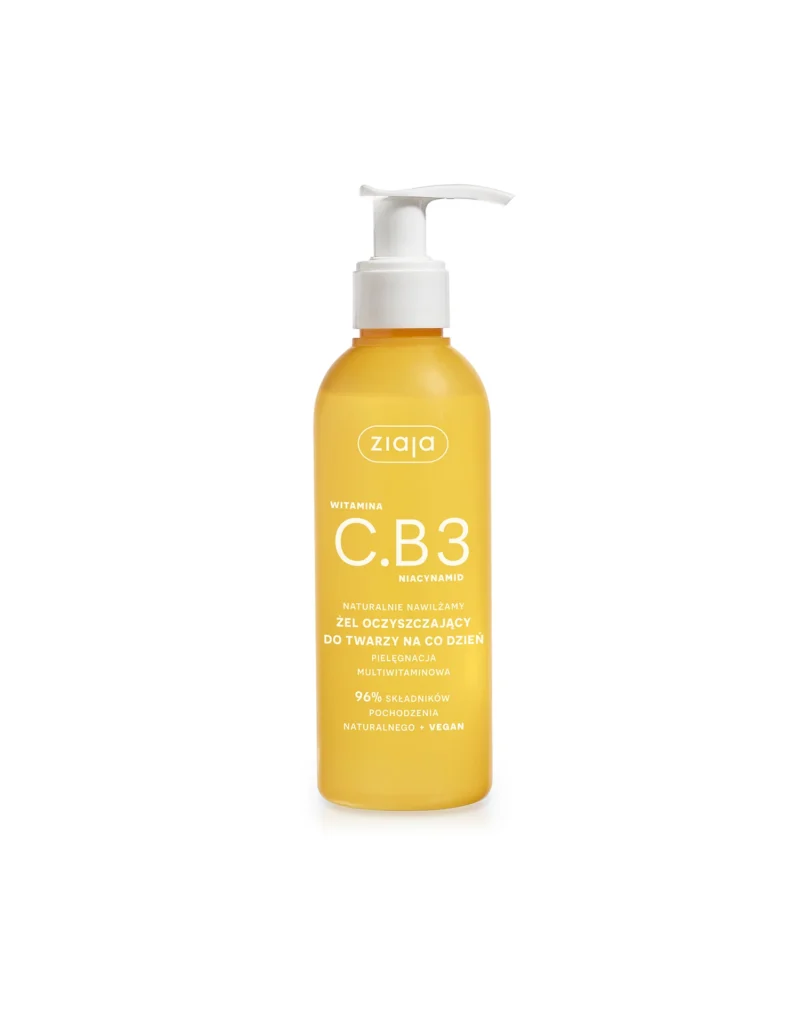 Ziaja Vitamin C.B3 Niacinamide Cleansing Gel – Gentle Daily Face Wash with Vitamin C & Niacinamide – 190 mL