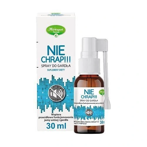 Herbapol Nie Chrap Spray do Gardła – 30 ml | Marshmallow & Essential Oils