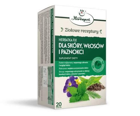 Herbapol Herbatka Fix dla Skóry, Włosów i Paznokci 20 Bags | Nourishing Herbal Tea for Skin, Hair & Nails