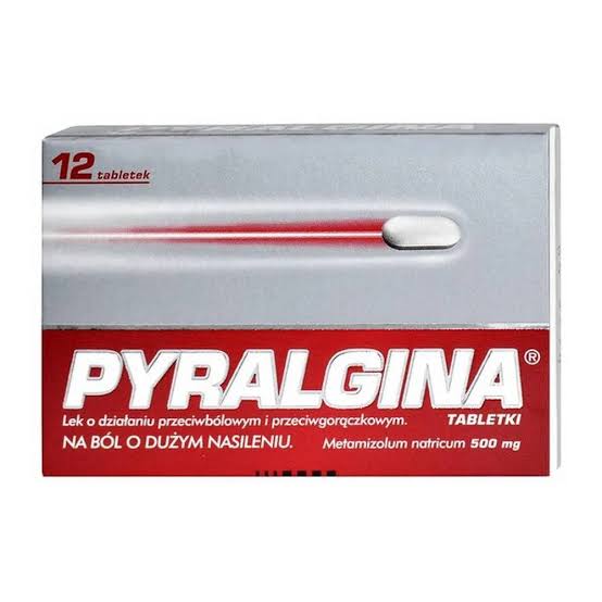 Pyralgina 500 mg – Fast Relief for Pain & Fever – 12 Tablets