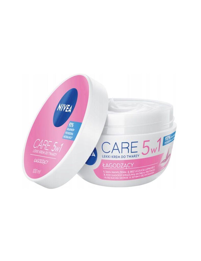 Nivea Care 5w1 Lekki Krem do Twarzy Łagodzący 100 ml | Soothing Aloe Vera Face Cream