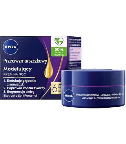 Nivea Modelujący Krem na Noc 65+ 50 ml | Powerful Anti-Wrinkle Night Cream