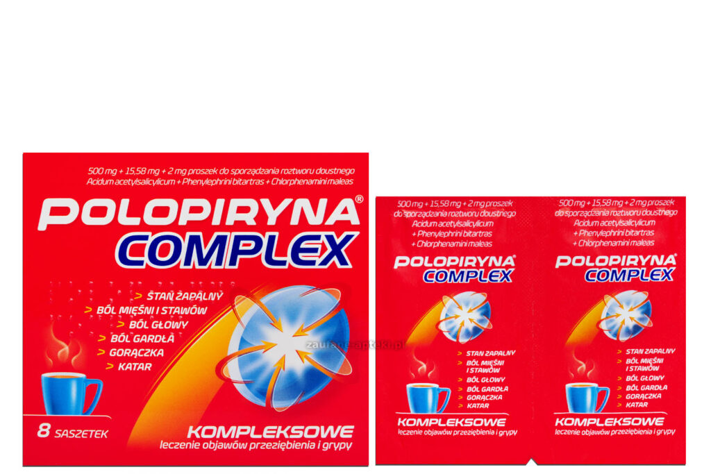 Polopiryna Complex – Multi-Symptom Cold & Flu Relief Powder – 8 Sachets