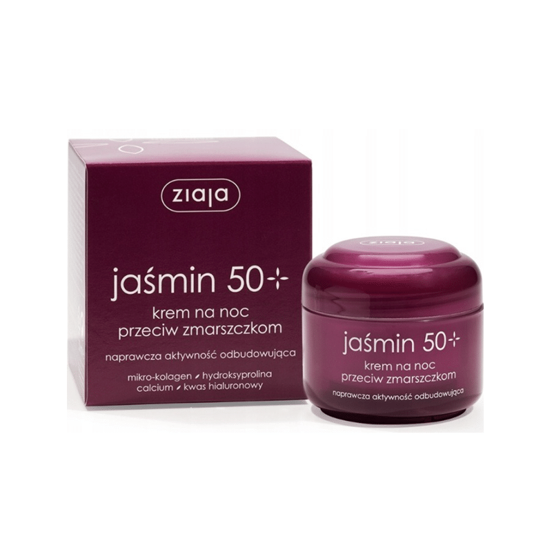 Ziaja Jasmin 50+ Krem na Noc 50 ml | Anti-Wrinkle Night Cream
